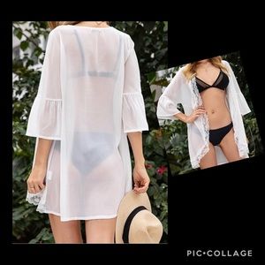 Gotham Patchwork Chiffon Cardigan